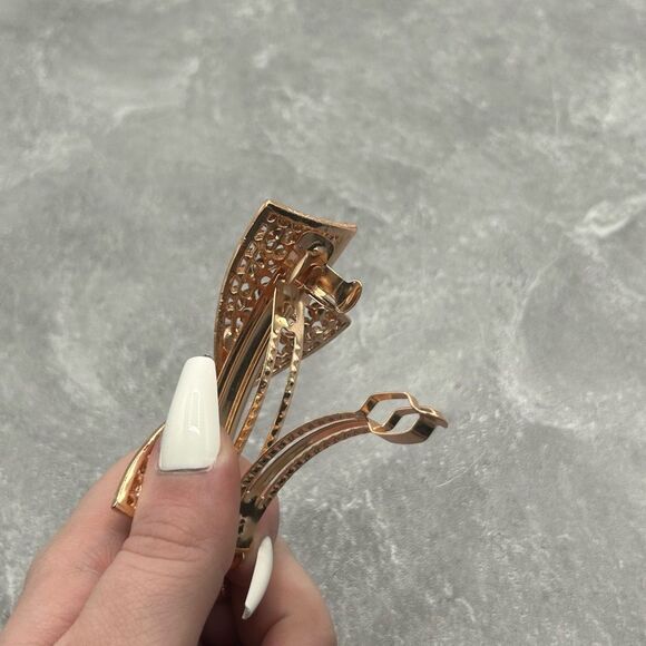 NWOT Rhinestone Bow Gold Barrette Hair Clip Hair Pin Accessory main image 4
